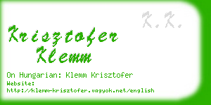 krisztofer klemm business card